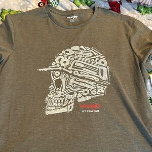 Wrangler Olive Skull Graphic Tee